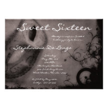 5x7 Gray Masquerade Sweet 16 Birthday Invitation