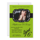 5x7 Green Band PHOTO Sweet 16 Birthday Invite