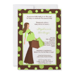 5x7 Green Modern Mod Mom Baby Shower Invitation