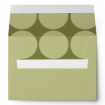 5x7 Green Outside Polk-a-dot Inside Envelope