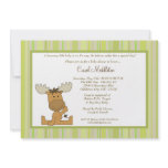 5x7 Green Woodland Moose Baby Shower Invitation