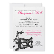 5x7 Halloween Masquerade Ball Mask Invitation