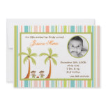 5x7 Hawaiian Luau Monkeys PHOTO Birth Announcement invitations