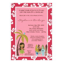 5x7 Hawaiian Luau Tropical Baby Shower Invitation