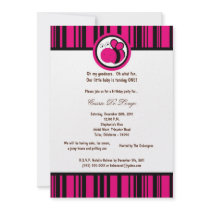 5x7 Hot Pink Bumble Bee Birthday Party Invite
