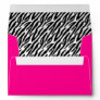 5x7 Hot Pink Outside Zebra Print Inside Envelope