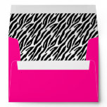 5x7 Hot Pink Outside Zebra Print Inside Envelope