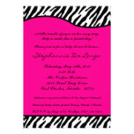 5x7 Hot Pink Zebra Print Baby Shower Invitation