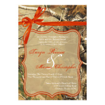 5x7 Hunters Camoflouge Camo Wedding Invitation
