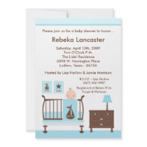 5x7 Invite - Boy Nursey Baby Shower Invitation by thepapergenius 5x7 Invite - Boy Nursey Baby Shower Invitation