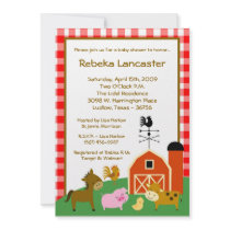 5x7 Invite - Farm Animals Baby Shower Invitation by thepapergenius 5x7 Invite - Farm Animals Baby Shower Invitation