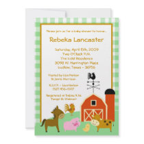 5x7 Invite - Farm Animals Baby Shower Invitation by thepapergenius 5x7 Invite - Farm Animals Baby Shower Invitation