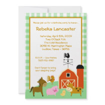 5x7 Invite - Farm Animals Birthday Invitation by thepapergenius 5x7 Invite - Farm Animals Birthday Invitation