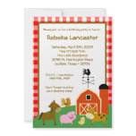 5x7 Invite - Farm Animals Birthday Invitation