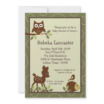 5x7 Invite - Forrest Animal Baby Shower Invitation by thepapergenius 5x7 Invite - Forrest Animal Baby Shower Invitation