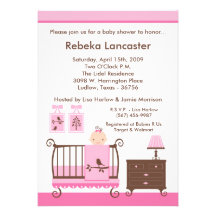 5x7 Invite - Girl Nursey Baby Shower Invitation