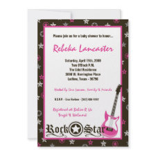 5x7 Invite - Girl Rock Star Baby Shower Invitation invitation