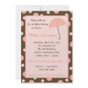 5x7 Invite - Pink Umbrella Baby Shower Invitation invitation