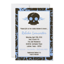5x7 Invite - Punk Skull Roc Baby Shower Invitation invitation