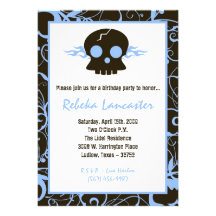 5x7 Invite - Punk Skull Roc Birthday Invitation
