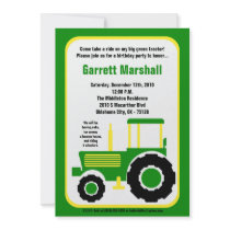 5x7 John Green Farm Tractor Birthday Invitation
