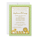 5x7 Jungle Boy TRIPLETS Baby Shower Invitation