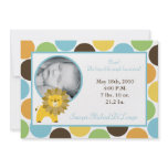5x7 Jungle King Lion Zoo Photo Birth Announcement