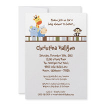 5x7 Jungle Play Baby Shower Invitation