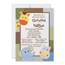 5x7 Jungle Play Baby Shower Invitation