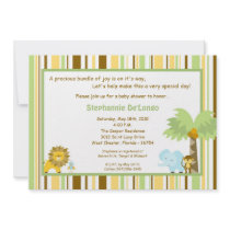 5x7 Jungle Safari Zoo Anima Baby Shower Invitation