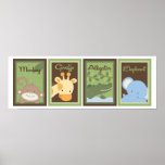 5x7 Jungle Safari Zoo Animal Baby Bedding Wall Art Poster