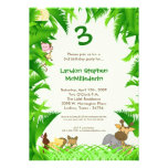 5x7 Jungle Safari Zoo Birthday Party Invitation