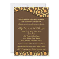 5x7 Leopard Animal Print Baby Shower Invitation invitation