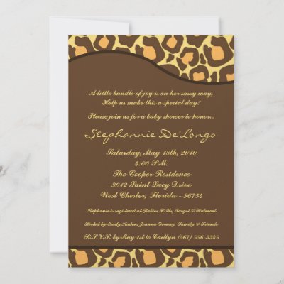 Kids Luggage Zebra Prin on 5x7 Leopard Animal Print Baby Shower Invitation By Annleedesigns