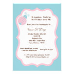 5x7 Light Blue Lady Bug Birthday Party Invite
