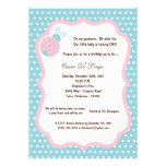 5x7 Light Blue Lady Bug Birthday Party Invite