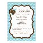 5x7 Light Blue Lady Bug Birthday Party Invite
