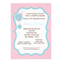 5x7 Light Pink Lady Bug Baby Shower Custom Invitations