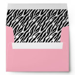 5x7 Light Pink Outside Zebra Print Inside Envelope