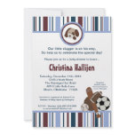 5x7 Lil Legue Sports Balls Baby Shower Invitation