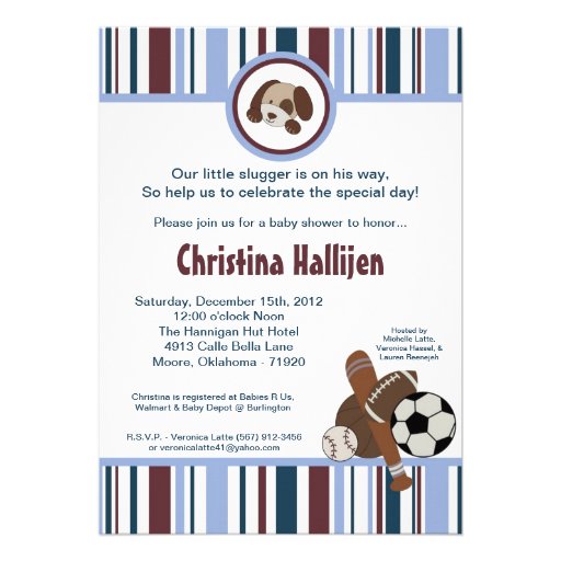 Print Sports Baby Shower Invitations