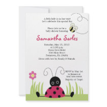 5x7 Little Ladybug Spring Baby Shower Invitation