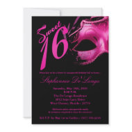 5x7 Masquerade Mask Sweet 16 Birthday Invitation invitation