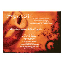 5x7 Masquerade Quinceanera Birthday Invitation