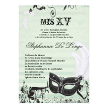 5x7 Masquerade Quinceanera Birthday Invitation