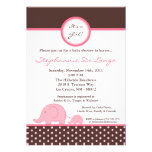 5x7 Mod Pink Girly Elephant Baby Shower Invitation
