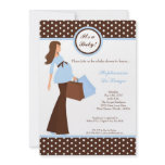 5x7 Modern Mod Mom Shopping Baby Shower Invitation