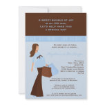 5x7 Modern Mod Mom Shopping Baby Shower Invitation
