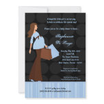 5x7 Modern Mod Mom Shopping Baby Shower Invitation