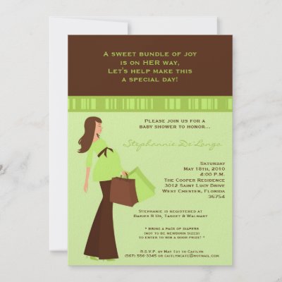   Baby Shower Theme on 5x7 Modern Mod Mom Shopping Baby Shower Invitation By Annleedesigns